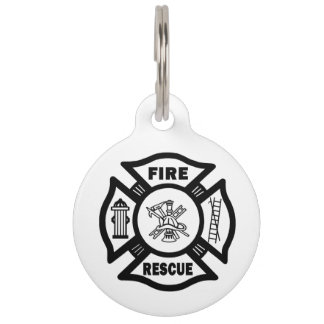 Firefighter Fire Rescue Pet ID Tag