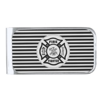 Firefighter Fire Rescue   Silver Finish Money Clip by bonfirefirefighters at Zazzle