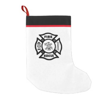 Firefighter Fire Rescue Small Christmas Stocking by bonfirefirefighters at Zazzle