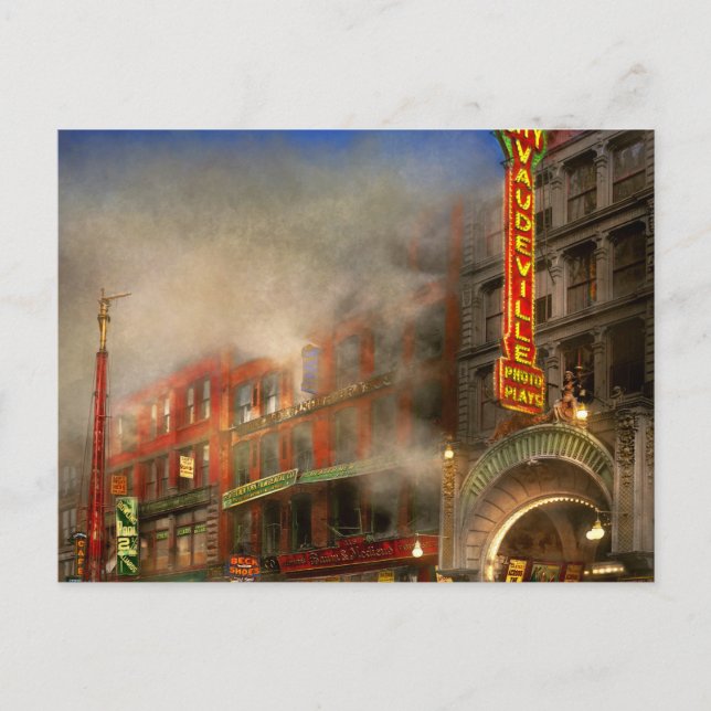 Firefighter - Fire sale today only 1916 Postcard (Front)