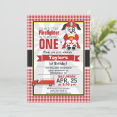 Firefighter, Fire Truck Birthday Party Invitation (Standing Front)