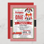 Firefighter, Fire Truck Birthday Party Invitation (Front/Back)