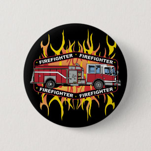 Firefighter Fire Truck Button