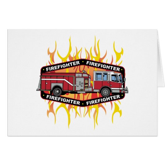 Firefighter Fire Truck Cards (Front Horizontal)