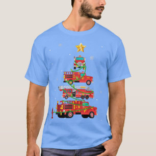 Firefighter Fire Truck Christmas Tree Pajama Xmas  T-Shirt