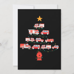 Firefighter Fire Truck Christmas Tree.Png Save The Date