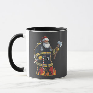 Firefighter Fire Truck Christmas Tree Santa Xmas Mug