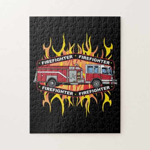 Firefighter Fire Truck Jigsaw Puzzle