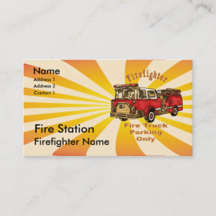 Firefighter Fire Truck Parking Business Card