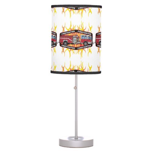 Firefighter Fire Truck Table Lamp