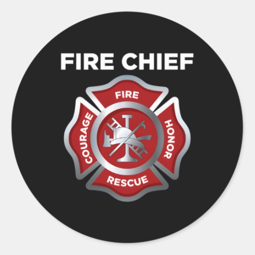 Firefighter Firefighting Fire Fire Chief Classic Round Sticker