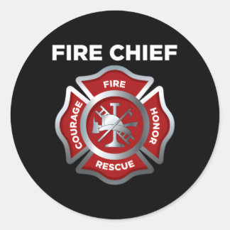 Firefighter Firefighting Fire Fire Chief Classic Round Sticker