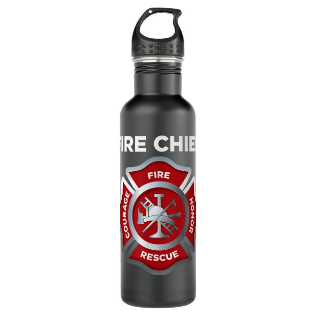 Firefighter Firefighting Fireman Fire Chief  Stainless Steel Water Bottle (Front)