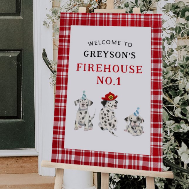Firefighter Firehouse Boy Birthday Party Welcome Foam Board (Creator Uploaded)
