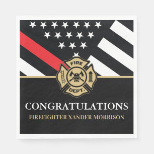 Firefighter Fireman Fire Academy Graduation Napkins