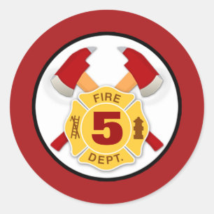 FIREFIGHTER fireman fire axe maltese cross AGE #3 Classic Round Sticker