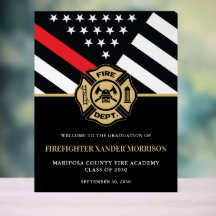 Firefighter Fireman Graduation Party Welcome