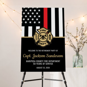 Firefighter Fireman Retirement Party Welcome Foam Board