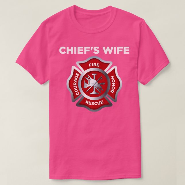 Firefighter Firemans Fire Chief Wife Long Sleeve  T-Shirt (Design Front)