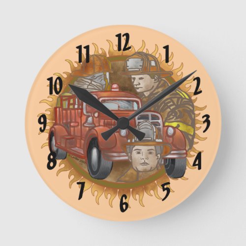 Firefighter Firetruck Buddy  clock