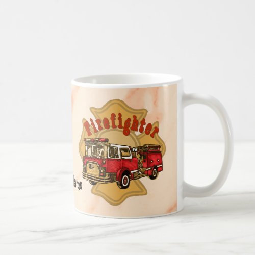 Firefighter Firetruck coffee mug