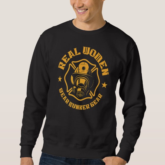 Firefighter Firewoman Rescue Firemen Firefighting Sweatshirt (Front)