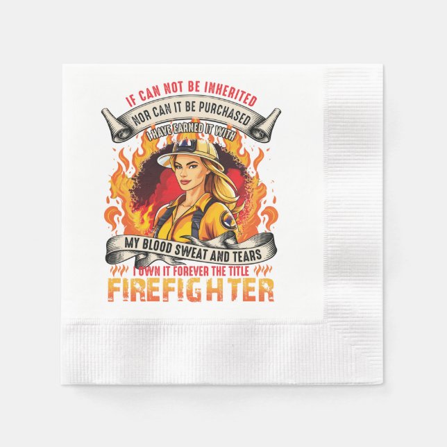 Firefighter firewomen napkins (Front)