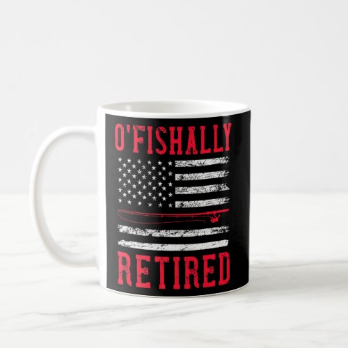 Firefighter Fishing Retirement Usa Flag Patriotic  Coffee Mug