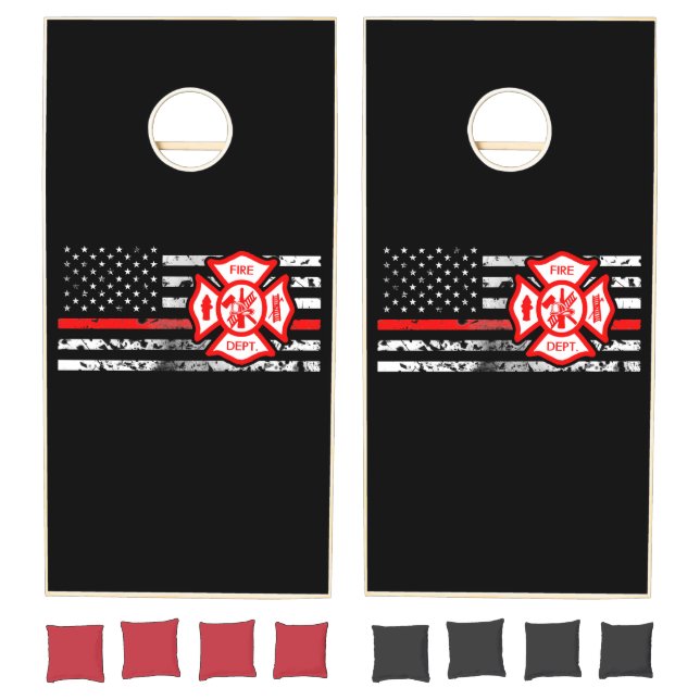 Firefighter Flag & Florian Cross Cornhole Set (Set)