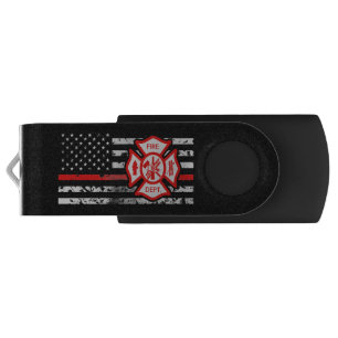 Firefighter Flag & Florian Cross Flash Drive