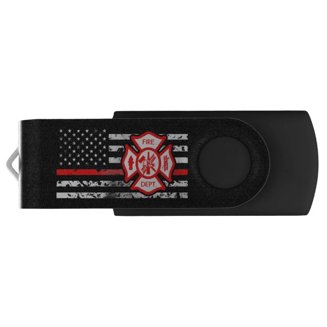 Firefighter Flag & Florian Cross Flash Drive (Back)