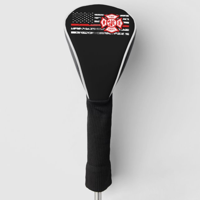 Firefighter Flag & Florian Cross Golf Head Cover (Front)