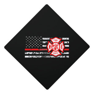 Firefighter Flag & Florian Cross Graduation Cap Topper