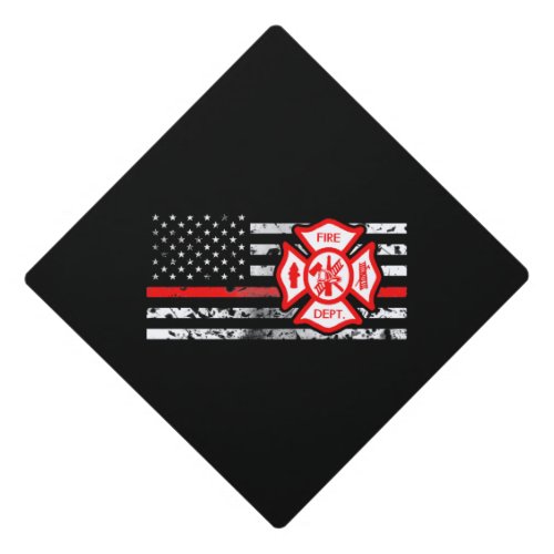 Firefighter Flag  Florian Cross Graduation Cap Topper