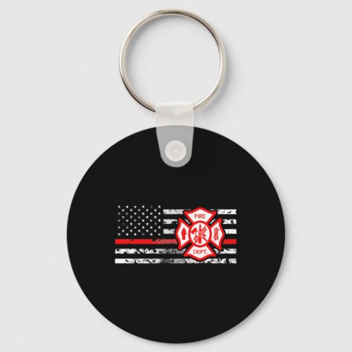 Firefighter Flag  Florian Cross Keychain