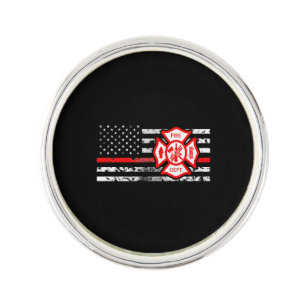 Firefighter Flag & Florian Cross Lapel Pin