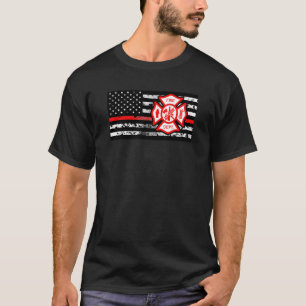 Firefighter Flag & Florian Cross T-Shirt