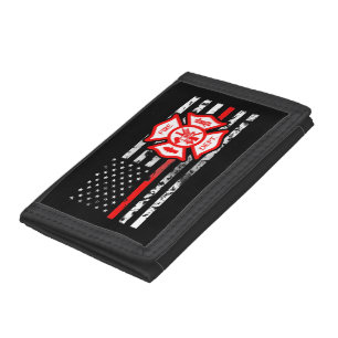 Firefighter Flag & Florian Cross Trifold Wallet