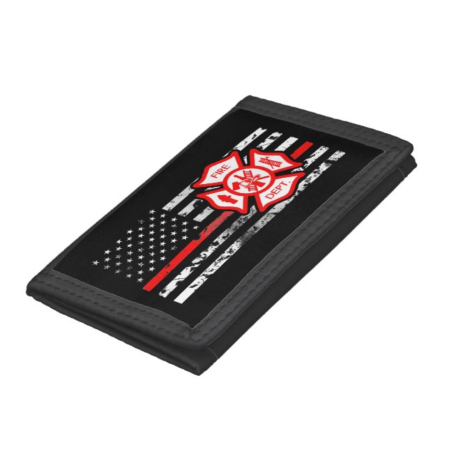 Firefighter Flag & Florian Cross Trifold Wallet (Bottom)