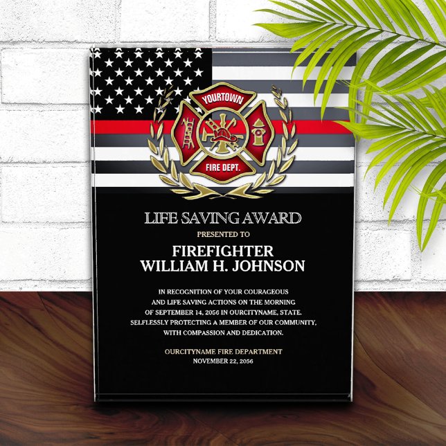 Firefighter Flag Life Saving  Acrylic Award (Creator Uploaded)