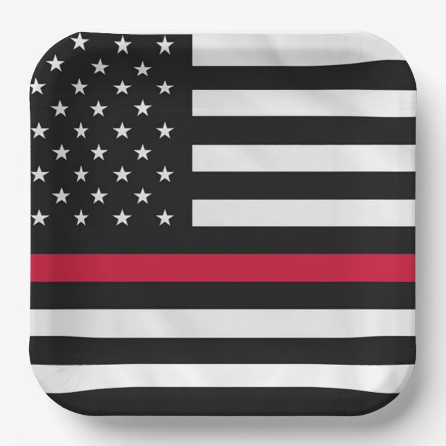 Firefighter Flag Paper Plates (Front)
