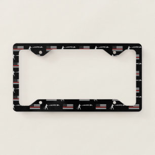 Firefighter Flag Pattern License Plate Frame