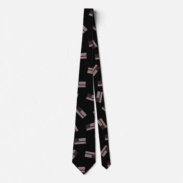 Firefighter Flag Pattern Neck Tie (Front)