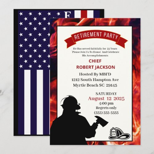 Firefighter Flag Retirement Party Invitation