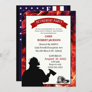 Firefighter Flag Retirement Party Invitation