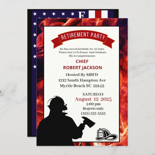 Firefighter Flag Retirement Party Invitation