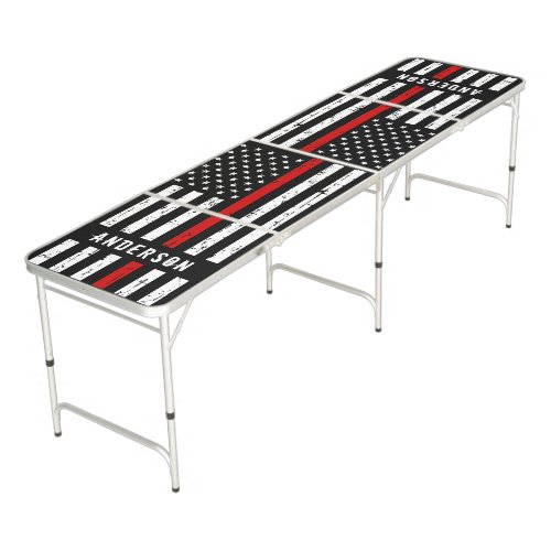Firefighter Flag Thin Red Line Personalized Beer Pong Table