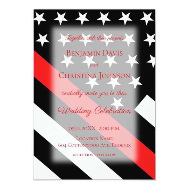 Firefighter Flag Wedding Invitation Zazzle Com   Firefighter Flag Wedding Invitation R77b9207500cb4b9f932fa565d707e21b Zkrqs 630 