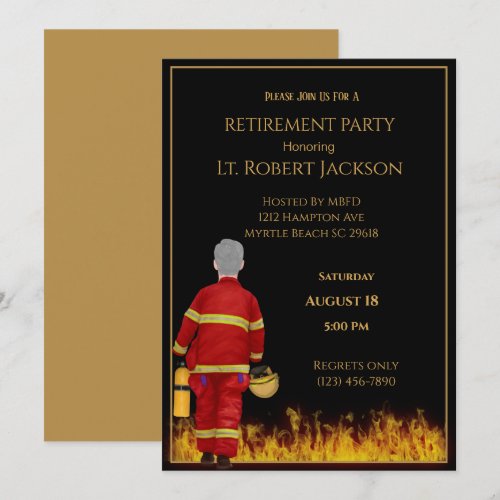 Firefighter Flame Retirement Party Invitation