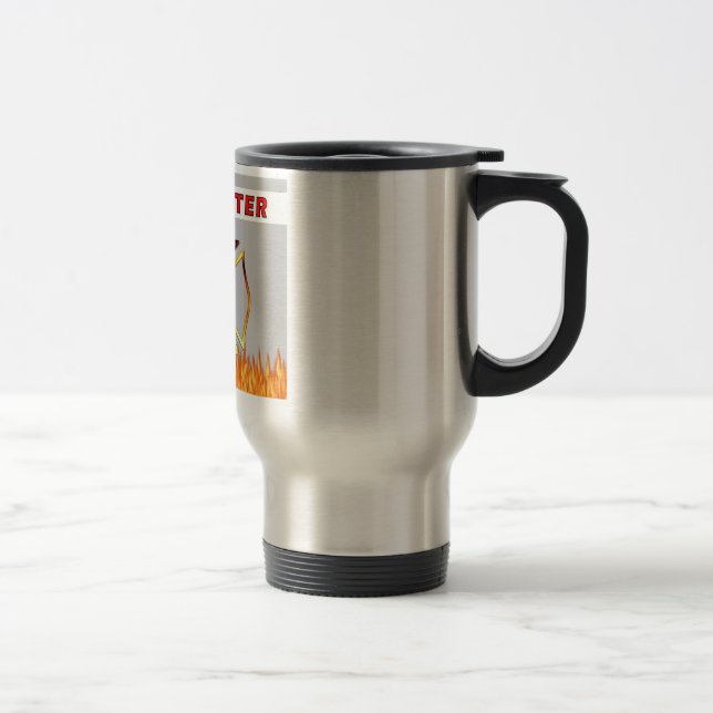 Firefighter Flames and Fire Travel Mug (Right)